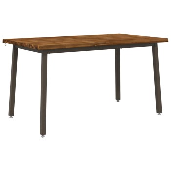120 x 90 x 75 cm tömör akácfa természetes és kávé négyszögletes