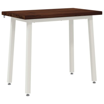 110 x 55 x 75 cm tömör akácfa sötétbarna és fehér négyszögletes