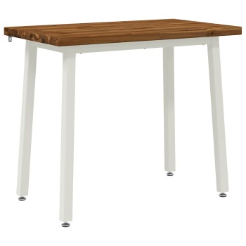 110 x 55 x 75 cm tömör akácfa természetes és fehér