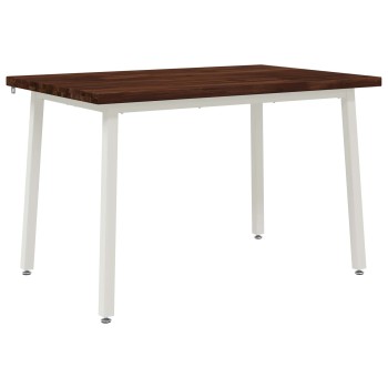 120 x 70 x 75 cm tömör akácfa sötétbarna és fehér négyszögletes