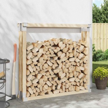 Tűzifa halmozó segéd 12 pcs ezüst 34 x 10 x 15 cm acél