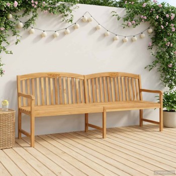 Kézműves rózsabank természetes 228 x 60 x 90 cm tömör teakfa