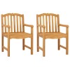 Kerti szék 2 pcs természetes 58 x 60 x 93 cm tömör teakfa