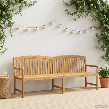 Kézműves rózsabank természetes 228 x 61 x 94,5 cm tömör teakfa