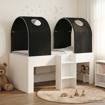 Ágy alagúttal 4 pcs fehér és fekete szerelt fa