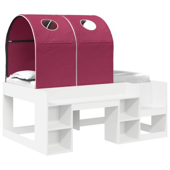 Ágy alagúttal 4 pcs fehér és piros szerelt fa