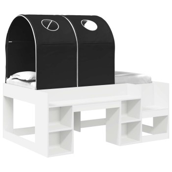 Ágy alagúttal 4 pcs fehér és fekete szerelt fa
