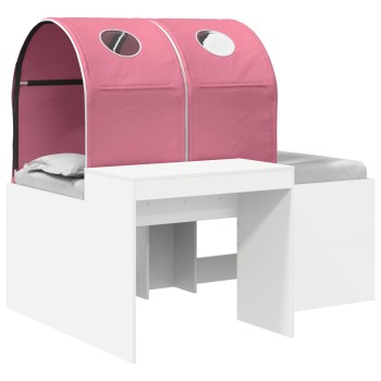 Ágy alagúttal 4 pcs artisian tölgy és rózsaszín szerelt fa