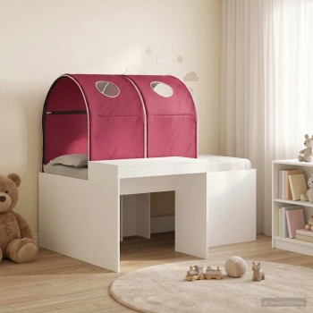 Ágy alagúttal 4 pcs artisian tölgy és piros szerelt fa