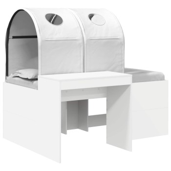 Ágy alagúttal 4 pcs artisian tölgy és fehér szerelt fa