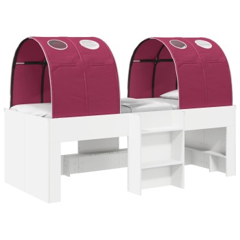 Ágy alagúttal 4 pcs fehér és piros szerelt fa