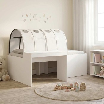 Ágy alagúttal 4 pcs artisian tölgy és fehér szerelt fa