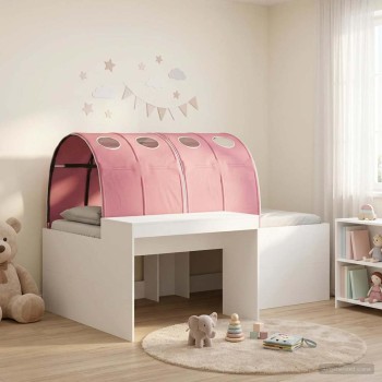 Ágy alagúttal 4 pcs artisian tölgy és rózsaszín szerelt fa
