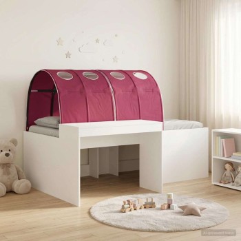 Ágy alagúttal 4 pcs artisian tölgy és piros szerelt fa