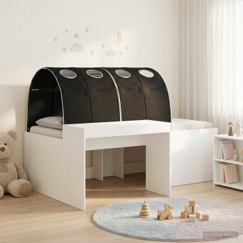 Ágy alagúttal 4 pcs artisian tölgy és fekete szerelt fa