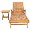Napozóágy asztallal 2 pcs barna 40 x 40 x 40 cm tömör teakfa
