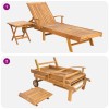 Napozóágy asztallal 2 pcs barna 40 x 40 x 40 cm tömör teakfa