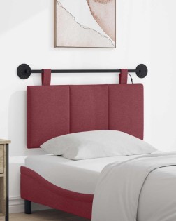 Függesztett ágyfej led fényekkel bordó szövet