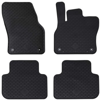 Autószőnyeg 4 pcs fekete audi q3 2019-2025-höz megfelelő gumi