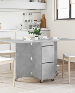 Étkezőasztal 2 pcs 140 x 80 x 77 cm szerelt fa betonszürke