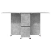 Étkezőasztal 2 pcs 140 x 80 x 77 cm szerelt fa betonszürke