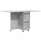 Étkezőasztal 2 pcs 140 x 80 x 77 cm szerelt fa betonszürke