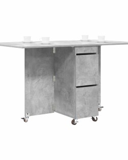 Étkezőasztal 2 pcs 140 x 80 x 77 cm szerelt fa betonszürke