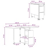 Étkezőasztal 2 pcs 140 x 80 x 77 cm szerelt fa betonszürke