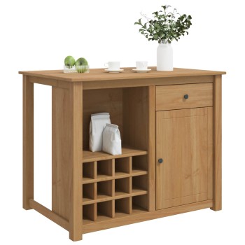 Konyhai kocsi fiókkal panama 2 pcs mézes viasz 112 x 77 x 90 cm