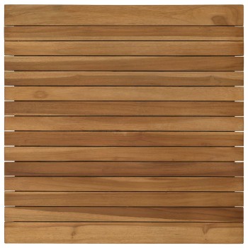 Asztallap 60 x 60 x 3,5 cm négyzet tömör teakfa természetes