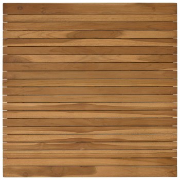 Asztallap 80 x 80 x 3,5 cm négyzet tömör teakfa természetes