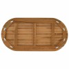 Asztallap 90 x 45 x 3,5 cm ovális tömör teakfa természetes