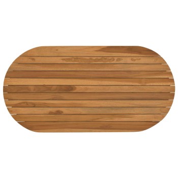 Asztallap 90 x 45 x 3,5 cm ovális tömör teakfa természetes