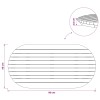 Asztallap 90 x 45 x 3,5 cm ovális tömör teakfa természetes