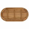 Asztallap 110 x 55 x 3,5 cm ovális tömör teakfa természetes