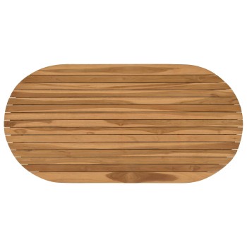 Asztallap 110 x 55 x 3,5 cm ovális tömör teakfa természetes