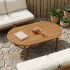 Asztallap 120 x 70 x 3,5 cm ovális tömör teakfa természetes