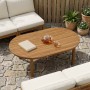 Asztallap 120 x 70 x 3,5 cm ovális tömör teakfa természetes