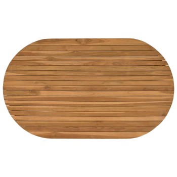 Asztallap 120 x 70 x 3,5 cm ovális tömör teakfa természetes
