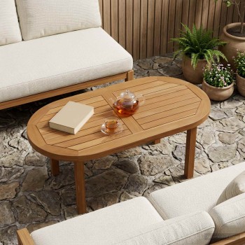 Asztallap 80 x 40 x 2,5 cm ovális tömör teakfa természetes