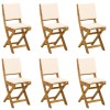 Kültéri bistro székek párnával 6 pcs krémfehér 38 x 46 x 85 cm