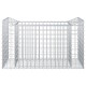 Gabion emelt ágy ezüst 50 x 100 x 60 cm horganyzott acél