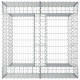 Gabion emelt ágy ezüst 100 x 100 x 60 cm horganyzott acél