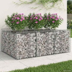 Gabion emelt ágy ezüst 150 x 100 x 60 cm horganyzott acél