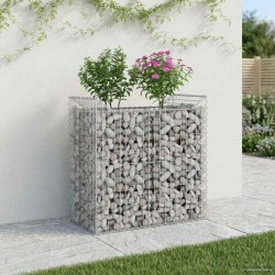 Gabion emelt ágy ezüst 50 x 100 x 100 cm horganyzott acél