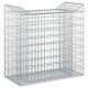 Gabion emelt ágy ezüst 50 x 100 x 100 cm horganyzott acél