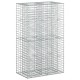 Gabion emelt ágy ezüst 90 x 50 x 150 cm horganyzott acél