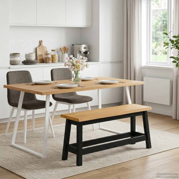 Vidaxl étkező pad ekai fekete 91,5 x 29 x 45,5 cm tömör fenyőfa