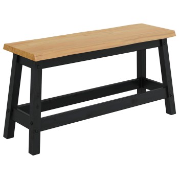 Vidaxl étkező pad ekai fekete 91,5 x 29 x 45,5 cm tömör fenyőfa