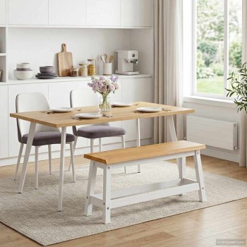 Vidaxl étkező pad ekai fehér 91,5 x 29 x 45,5 cm tömör fenyőfa